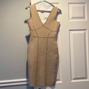 BCBG bandage gold dress like new